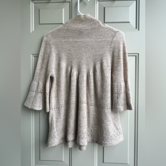 Anthro Feather Bone Whitney Mock Neck Merino Wool Alpaca Sweater Sand Size S - Picture 7 of 9